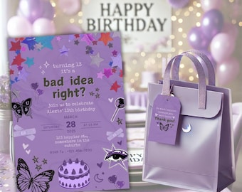 Olivia Singer Bad Idea Right? Party Invitation Girls Boys Teens Birthday Gift Rodrigo Guts Themed Digital Download Printable Card
