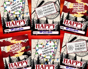 Kids Retro Valentine's Day Cards Teens Tweens School Class Gifts Exchanges TV Show Digital Instant Download