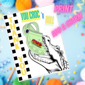Bedankkaarten krokodil schoenbedels | Krokodil ontwerp verjaardagsfeestje buit goodiebags, kinderen gepersonaliseerde cadeau-ideeën klein speelgoed