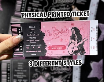 Custom Unraveled Tour Souvenir ticket, Printed Olivia Pop singer themed, Girls Boys gift, Glossy holographic, Printed Next day shipping