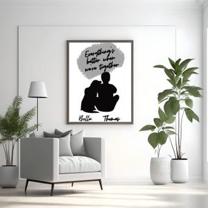 Digital poster customizable, friendship dog human, gift dog lover, personalized name gift, poster dog motif, Dog Dad