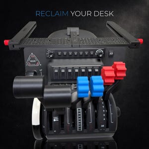 Honeycomb Bravo Under Desk Mount, Sliding Stowaway Mount, Flight Sim Throttle Mount, Desk Setup, Space Saving