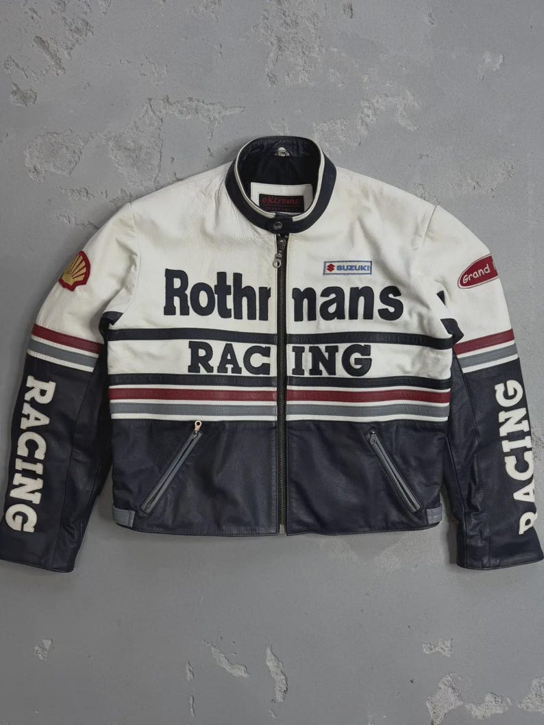 Suzuki Rothmans Racing Leather Jacket Vintage RARE Mens Size XL - Etsy