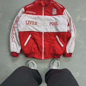 Vintage 90s Liverpool F.C. Bomber Jacket Mens Size XL