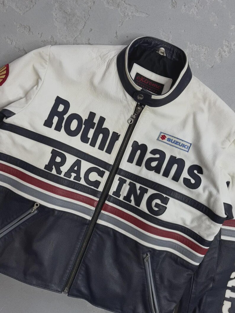 Suzuki Rothmans Racing Leather Jacket Vintage RARE Mens Size XL - Etsy
