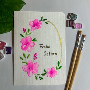 handgemalte Aquarell Ostergrußkarte inkl. Umschlag 13x18 cm