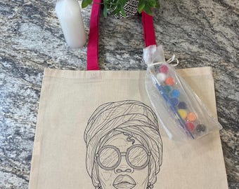 Canvas Art Bag with Paint Set