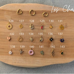 Individual charms, gold-plated stainless steel charms, initials, natural stones, mother-of-pearl. Themes: love, sea, seashell, eye... image 4