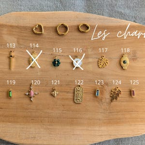Individual charms, gold-plated stainless steel charms, initials, natural stones, mother-of-pearl. Themes: love, sea, seashell, eye... image 3