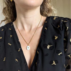 Venus necklace twisted chain gold stainless steel and white natural stone star pendant