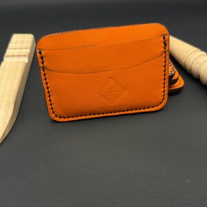 Cartera para tarjetas de piel italiana de grano completo