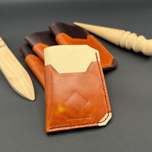 Cartera para tarjetas de piel italiana de grano completo