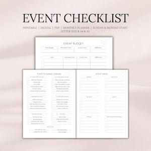 Event Checklist Planner: Pacchetto Organizzatore di Feste (Download Digitale)