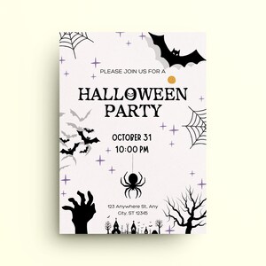 Editable Halloween Invitation, Halloween Party Invitation, Halloween Birthday Invitation, Halloween Invitation, Halloween Party Invite