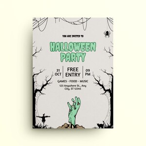 Editable Halloween Invitation, Halloween Party Invitation, Halloween Birthday Invitation, Halloween Invitation, Halloween Party Invite