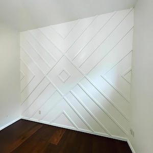 Accent Wall Panels, Custom Wall Molding, Ready to install, 3D Accent Wall Panels Kit, Wall Trim, Pre-cut Factory Primed, Handmade Molding