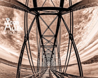 Red Cedar River Bridge Photo: Wisconsin Bike Trail (Digital Download)