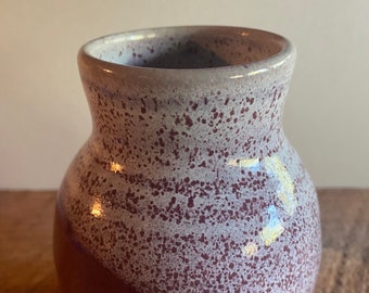 Small Vase in Raspberry and White