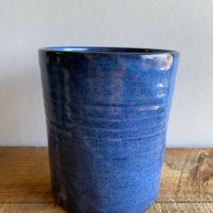 Stoneware Utensil Holder or Vase in Blue