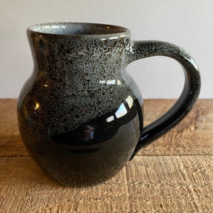 Large Black and White Belly Mug