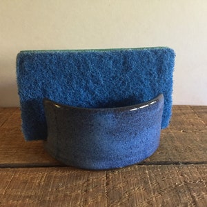 Stoneware Sponge Holder in Blue