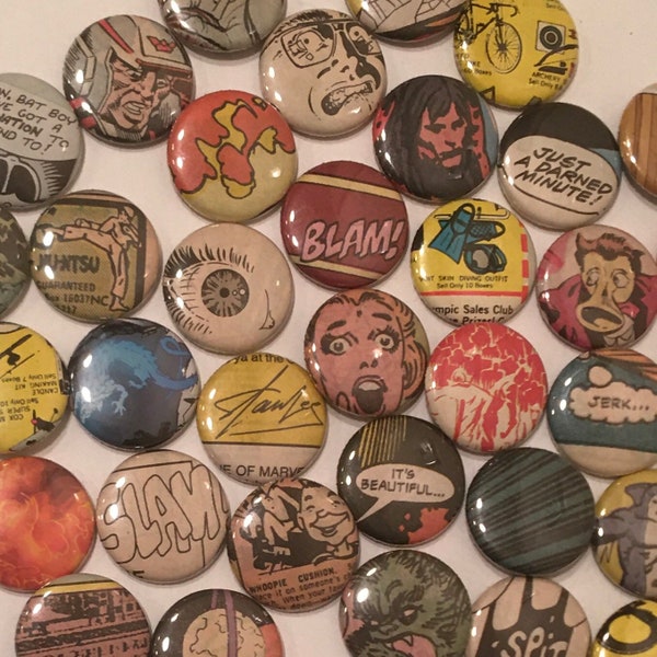 One of a Kind Comic Book Button Sets (Multiple Sets!)