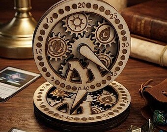 MTG Life Counter | Commander Dial Life Tracker | Laser Engraved Wood