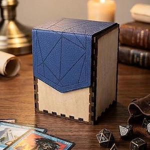 Wooden Deck Box Customizable – With Magnetic Top, Fits 100+ Cards, Custom Laser Engraved