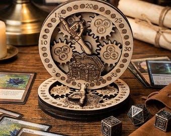 MTG Treasure Tracker | MTG Magic The Gathering Counter | Laser Engraved Wood
