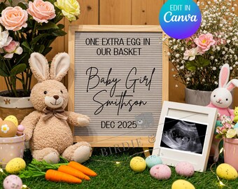 Baby Girl Easter Pregnancy Announcement, Its A Girl, Its A Girl Pregnancy Announcement, Easter Pregnancy Announcement, Easter Pregnancy