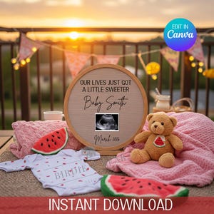 Summer Pregnancy Announcement, Watermelon Pregnancy Announcement, Summer Reveal, Summer Baby Reveal, Watermelon Baby, Digital Download