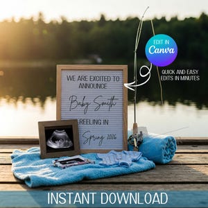 Fishing Pregnancy Announcement, Fathers Day, Fishing Buddy, Fishing Baby Reveal, Fisherman, Baby Reveal, Fathers Day Pregnancy Announcement