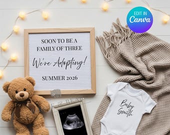 Adoptionsmitteilung, Schwangerschaftsankündigung, Baby Reveal, Gender Neutral Baby Reveal, digitale Ankündigung, Adoption, digitaler Download