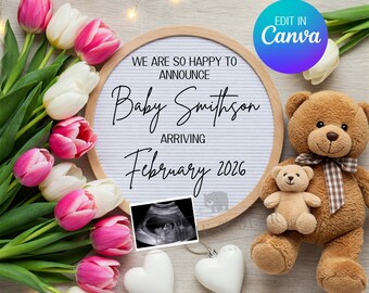 Tulips Pregnancy Announcement, Spring Pregnancy Announcement, Tulips, Flower Pregnancy Announcement, Digital Download, Digital Baby Reveal
