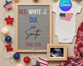 Amerikansk babyavslöjning, graviditetsmeddelande den 4 juli (digital nedladdning)