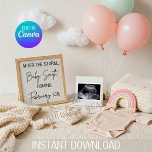 Rainbow Baby Pregnancy Announcement, Rainbow Baby, Rainbow, Pregnancy Announcement, Digital Download, Baby Reveal, Instant Download