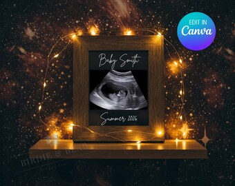 Space Pregnancy Announcement, Galaxy Baby Reveal, Editable Template (Digital Download)