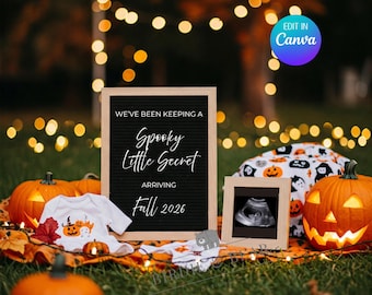 Halloween Pregnancy Announcement, Spooky Little Secret (Digital Download)