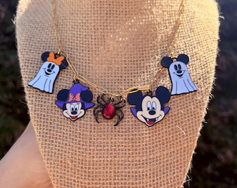 Collana con ciondolo di Halloween di Topolino e Minnie