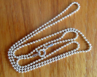 18 inch Ball Chain Sterling Silver Neck Chain - Italian