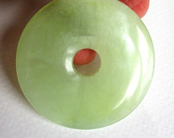 Green Jade Donut Pendant 49mm