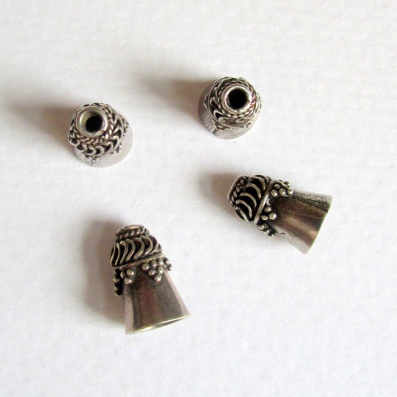 4 Bali Sterling Silver End Caps image 3
