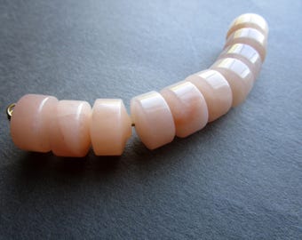 Peach Moonstone Beads 12x8mm Barrel Cut – Set of 10