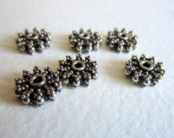 6 Bali Sterling Silver Beads