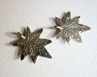 2 Thai Hilltribe Leaf Pendants/Charms
