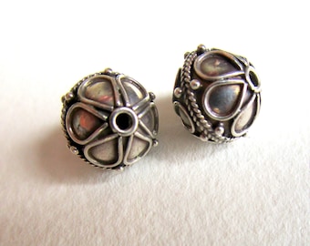 2 Bali Sterling Silver 10mm Beads