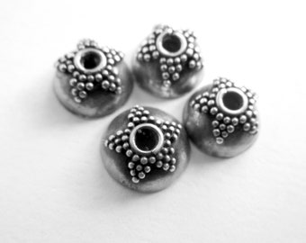 4 Bali Sterling Silver Bead Caps