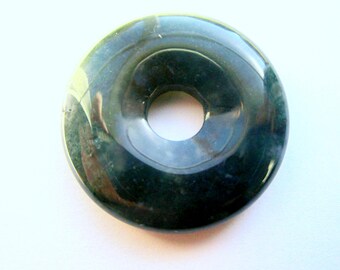 30mm Moss Agate Donut Pendant