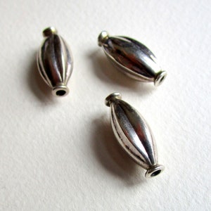 3 Bali Sterling Silver Beads 21mm