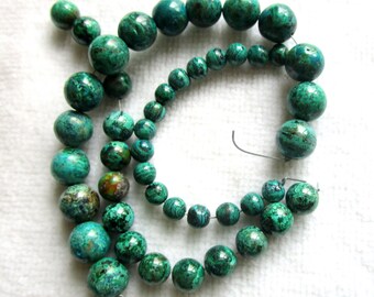 Vintage Chrysocolla  Beads 6-8-10mm